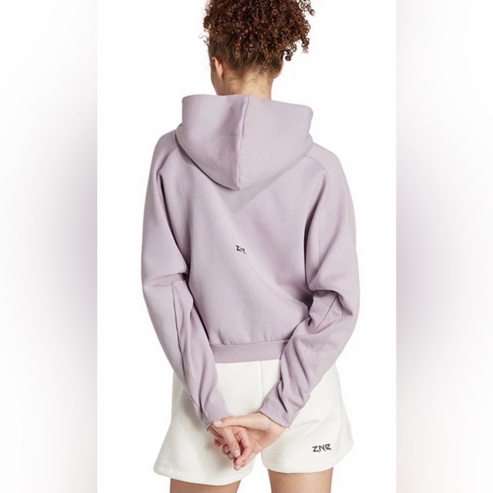 Adidas Z.N.E. Loose Fit Performance Full Zip Hoodie In Violet - Size XL - NWT - Picture 3 of 14